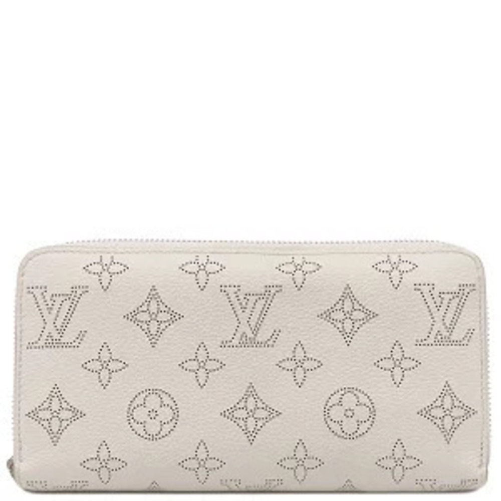 Louis Vuitton Zippy Wallet Monogram Mahina Snow Round Zipper Pink Bicolor